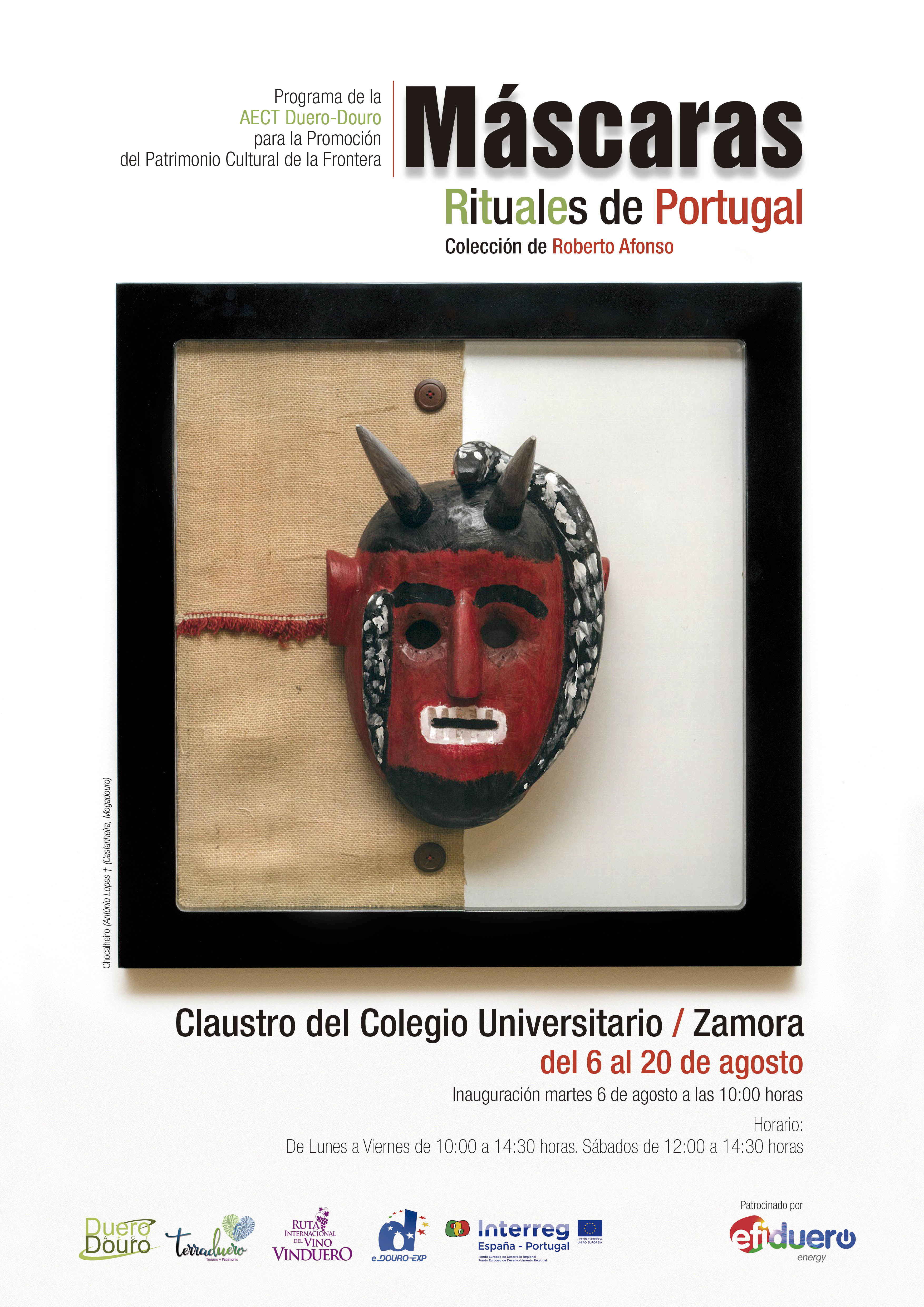 Cartel Exposición Mascaras Poruguesas agosto 2019