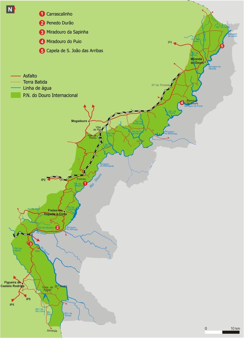 Mapa del Parque Naturla Douro Internacional