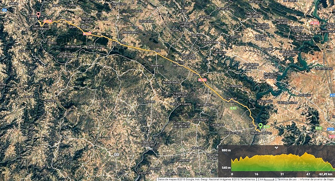 Plano Ruta BTT Camino de Santiago Portugués