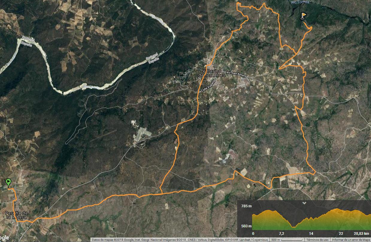 Mapa del Camino del Teso de San Cristobal